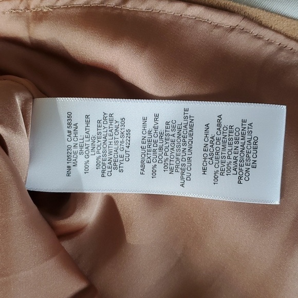 NWOT Joie goat leather mini skirt in camel color size 6 - Picture 9 of 10